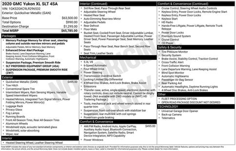 gmc yukon xl 2020 1GKS2GKC9LR296532 image gmc yukon xl 2020 1GKS2GKC9LR296532 image